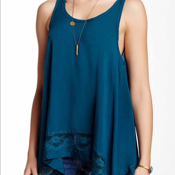 Lace trim flowy Free People tank - Picture 1 of 2